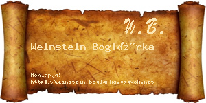 Weinstein Boglárka névjegykártya